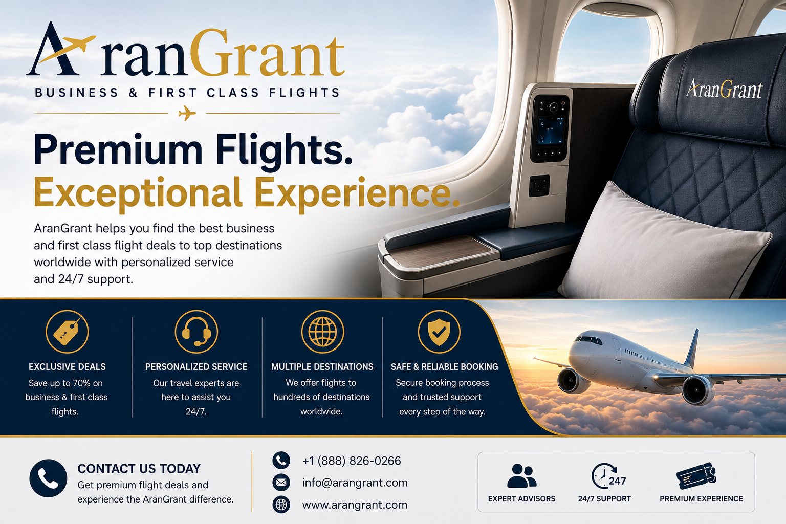 AranGrant: A Convenient Way to Find Business Class Flight Deals